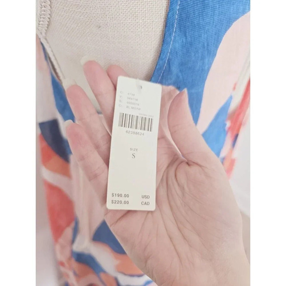 Maeve Anthropologie NWT Flounced Halter Chiffon Blue Pink Maxi Dress S Small - Picture 11 of 13